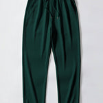 Kangaroo Pocket Ribbed Hooded T-Shirt & Straight Leg Ribbed Pants