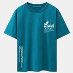 Waves Ukiyo-e Slogan Print Drop Shoulder Oversize T-Shirt