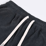 Corduroy Drawstring Shorts With Letter Label