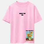 Sunflower Slogan Print Drop Shoulder Oversize T-Shirt