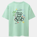 Bear On Vacation Print Drop Shoulder Oversize T-Shirt