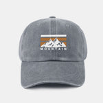 Mountains Pattern Classic Retro Washed Distressed Cotton Baseball Cap