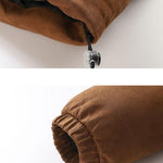 Funnel Neck Faux Suede Puffer Coat