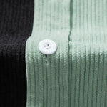 Short Sleeve Two-Tone Corduroy Shirt & Corduroy Shorts