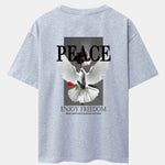 Dove Rose Slogan Back Print Drop Shoulder Oversize T-Shirt