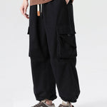 Elastic Drawstring Cuff Parachute Cargo Pants