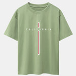 California Stripe Print Drop Shoulder Oversize T-Shirt