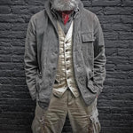 Men's Vintage Solid Multi-Pocket Denim Jacket
