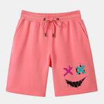 Graffiti Smiley Face Print Man Mid Length Shorts