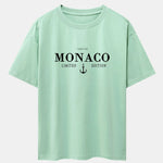 Monaco Slogan Print Drop Shoulder Oversize T-Shirt