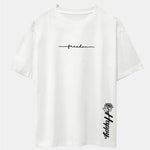Rose With Slogan Print Drop Shoulder Oversize T-Shirt