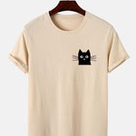 Cat Face Print T-Shirt