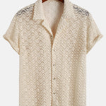 Wavy Jacquard Textured Cuban Shirt