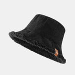 Thick And Warm Corduroy And Cashmere Splicing Multifunctional Soft Plush Bucket Cap Can Be Worn In Both Directions