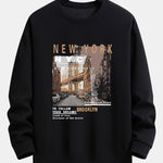 New York Cityscape Print Relax Fit Sweatshirt