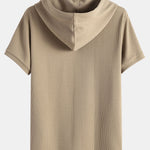 Muscle Fit Ribbed Hooded T-Shirt