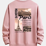 Paris Cityscape Print Relax Fit Sweatshirt