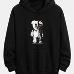 Robot Bear Print Relax Fit Hoodie