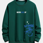 Never Give Up Smiley Face Print Relax Fit Sweatshirt