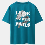 Rose Slogan Back Print Drop Shoulder Oversize T-Shirt