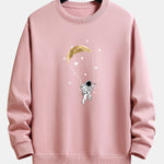 Astronaut Moon Print Relax Fit Sweatshirt