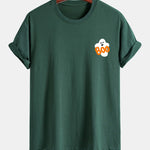 Regular Fit Boo Ghost Print Cotton T-Shirt