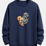 Violent Bear Print Relax Fit Sweatshirt