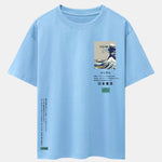 Waves Tokyo Ukiyo-e Print Drop Shoulder Oversize T-Shirt
