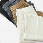Slit Hem Pleated Trousers
