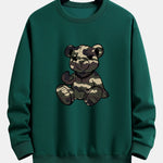 Camouflage Bear Print Relax Fit Sweatshirt