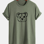 Regular Fit Bear Print Cotton T-Shirt