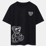 Cartoon Bear Print Drop Shoulder Oversize T-Shirt