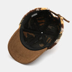 Camouflage Color Block Teddy Plush Baseball Cap