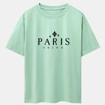 Paris City Print Drop Shoulder Oversize T-Shirt