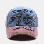 New York 79 Embroidery Washed Distressed Baseball Cap