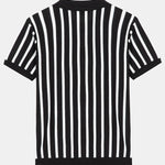Striped Short Sleeve Sweater Polo