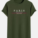 Stripe Paris Slogan Print Cotton Arc Home T-Shirt