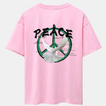 Dove With Peace Symbol Back Print Drop Shoulder Oversize T-Shirt