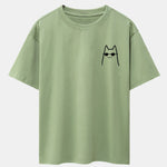 Cat With Sunglasses Print Drop Shoulder Oversize T-Shirt