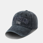 Three Dimensional Embroidered Washed Cotton Retro Casual Baseball Cap With Letters