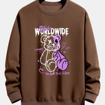 Graffiti Slogan Bear Print Relax Fit Sweatshirt