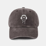 Smiling Face Pttern Versatile Casual Washed Cotton Baseball Cap