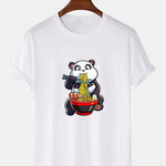 Panda Eating Ramen Print T-Shirt