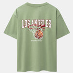 Los Angeles Basketball Back Print Heavy Weight Oversize T-Shirt