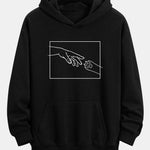 Hand And Cat Paw Print Relax Fit Hoodie