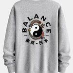 Dragon Slogan Back Print Relax Fit Sweatshirt