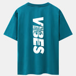 Palm Tree Vibes Slogan Back Print Drop Shoulder Oversize T-Shirt