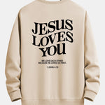Jesus Loves You Back Print Relax Fit Sweatshirt