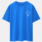 Dissolving Heart Smiley Face Print Drop Shoulder Oversize T-Shirt