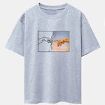 Create Adam Print Drop Shoulder Oversize T-Shirt